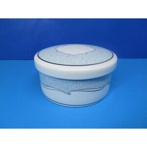 Wedgwood Venice Bone China Round Trinket Jewelry Box VGC